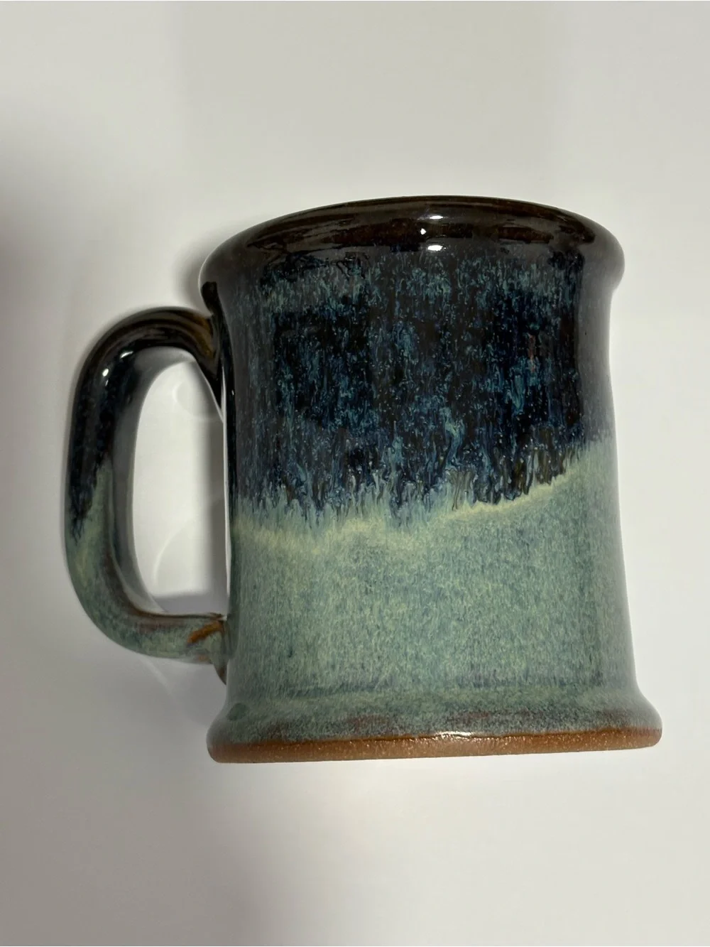Handcrafted Stoneware Mug in Blue-Green Glaze